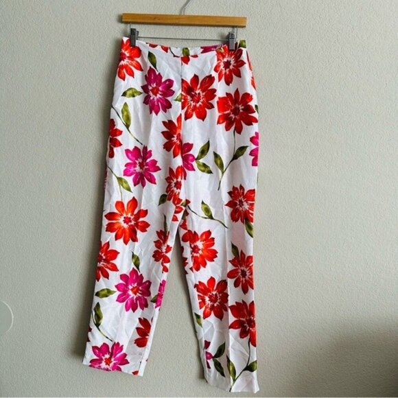 Y2K 90s Barbiecore Floral Retro Coquette Pants Size 8 - Picture 3 of 10